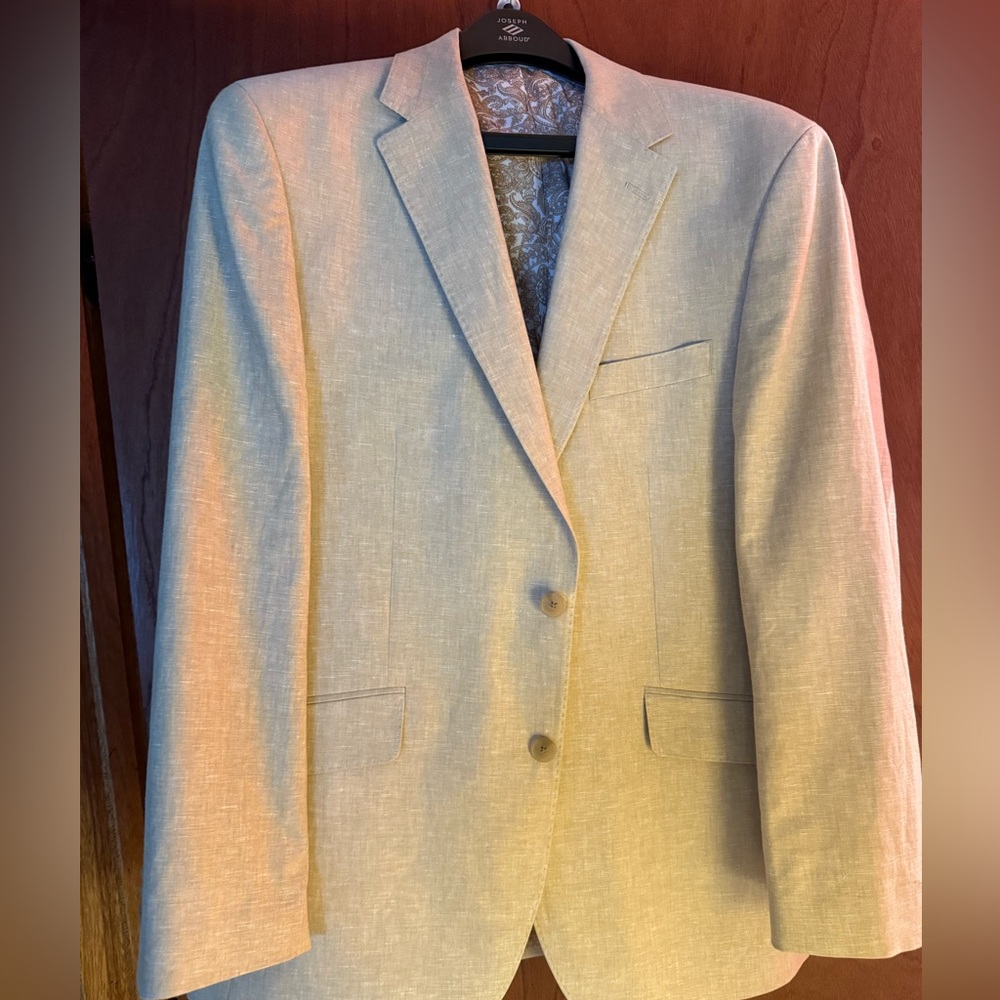 Men's Light Beige Linen-Blend suit jacket